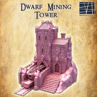 anão mineração torre 28 mm tampo mesa terreno 3d print model - Mito3D