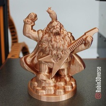 dwarf rockstar support free remix art bust dnd robin3dverse sculpture figurine statue supports action warrior sculpt ender 3 guitar music 3d print model - Mito3D