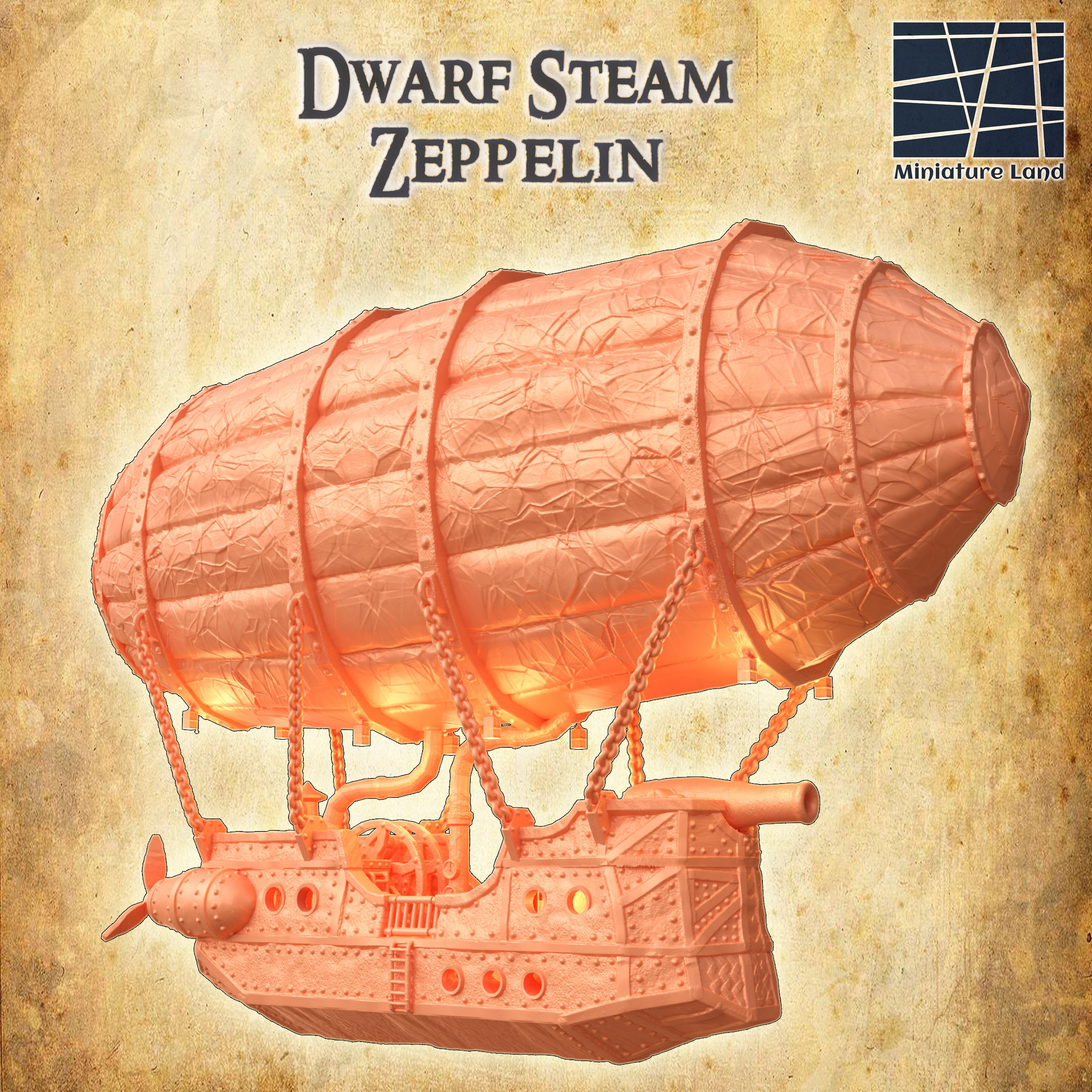 nano vapore zeppelin 28 mm tavolo terreno nave rpg dnd medievale supportoFree vecchio struttura giocabile interni modulare 28mm 25mm 15mm gioco guerra 3D print model - Mito3D