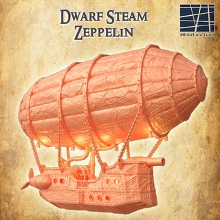 dwarf steam zeppelin 28 mm tabletop terrain ship rpg dnd medieval supportfree old structure playable interior modular 28mm 25mm 15mm wargame 3d print model - Mito3D