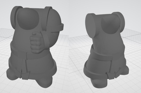 enano torso cuerpo guerrero 3d print model - Mito3D