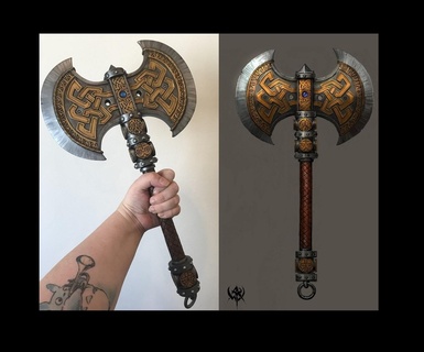dwarf war axe 3d print model - Mito3D