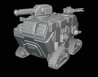 dwarven crawling fortress hekaton land 42k 28mm squat dwarf votann tank space 3d print model - Mito3D