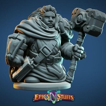 enano hembra paladín miniatura pre supported mazmorras dragones fantasía jugador rpg juego guerra personaje dnd mesa aventuras edición 32mm npc 5th 3d print model - Mito3D