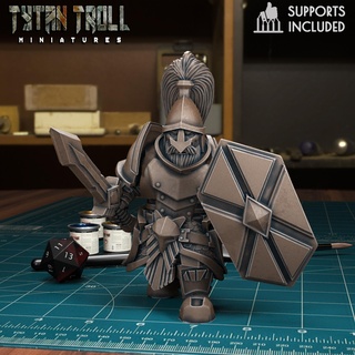 dwarven guard 09 pre-supported dwarf miniatures 32mm scale ironfist male dnd minis tytantroll dungeonsanddragons bard knight creature 3d print model - Mito3D