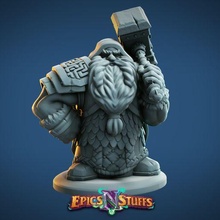 dwarven guardian miniature - pre-supported dungeons dragons fantasy player rpg wargaming character dnd dwarf tabletop adventure edition 32mm npc 5th 3d print model - Mito3D