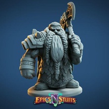 dwarven guardian variant miniature - pre-supported dungeons dragons fantasy player rpg wargaming character dnd dwarf tabletop adventure edition 32mm npc 5th 3d print model - Mito3D
