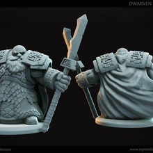 dwarven infantry 05 miniature - pre-supported dungeons dragons fantasy player rpg wargaming character dnd dwarf tabletop adventure edition 32mm npc 5th 3d print model - Mito3D