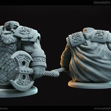 dwarven infantry 06 miniature - pre-supported dungeons dragons fantasy player rpg wargaming character dnd dwarf tabletop adventure edition 32mm npc 5th 3d print model - Mito3D