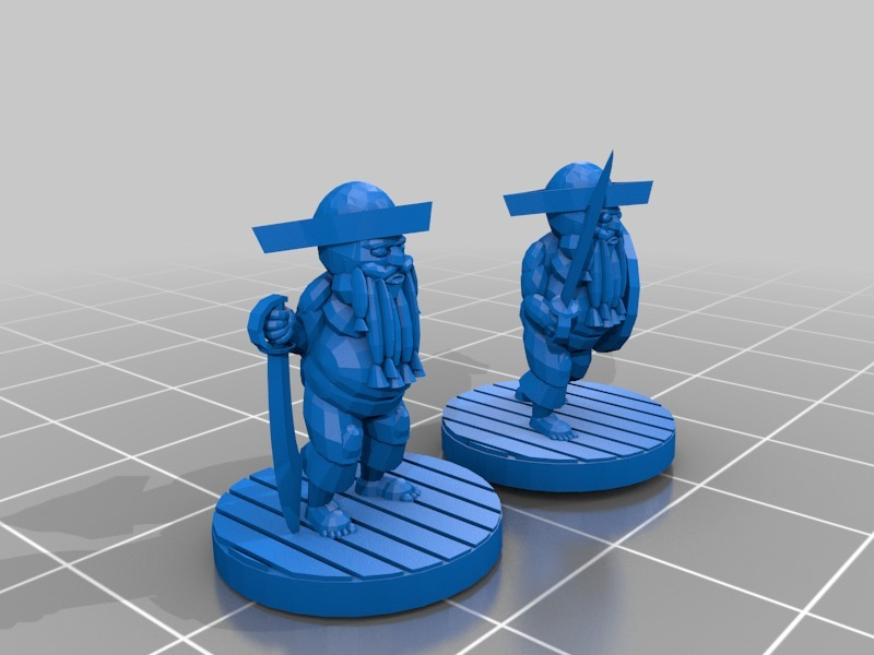 enano piratas dnd pocket dungeons tactics multiverso pionero d 3d impresión 3D print model - Mito3D