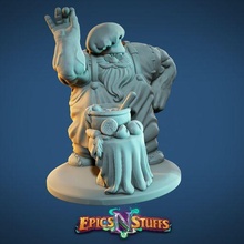 dwarven vegan chef miniature - pre-supported dungeons dragons fantasy player rpg wargaming character dnd dwarf tabletop adventure edition 32mm npc 5th 3d print model - Mito3D