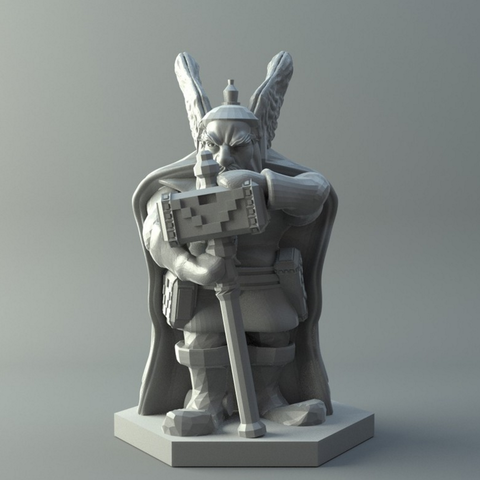 Zwergen-warrior d&d Miniatur Spiel 3D print model - Mito3D