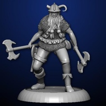 dwarven warrior game dwarf d&d gloomhaven roleplaying role playing dungeon dragons boardgames tabletop wargaming wargames miniature fighter 3d print model - Mito3D