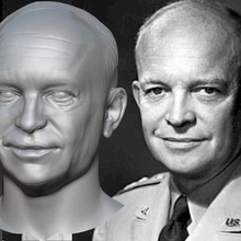 dwight eisenhower bust art face head 1950 america usa officer soldier general war world wwii politician history politics man president 3d print model - Mito3D