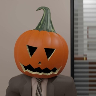 dwight halloween blender 3d render cycles office pumpkin 3d print model - Mito3D