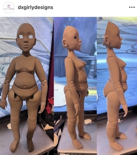 dxgirly designs thick body plus 6 head options 3d print model - Mito3D