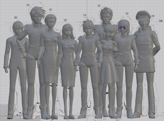 multitud personaje arte macross robotech 3d print model - Mito3D