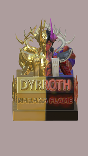 dyrroth Naraka chama troféu Móvel lenda poli personagem pele jogos Heróis figura monstro coleção barulhento 3d print model - Mito3D