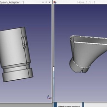 dyson adapter cleaner created with freecad tip vacuum household_supplies 3d print model - Mito3D