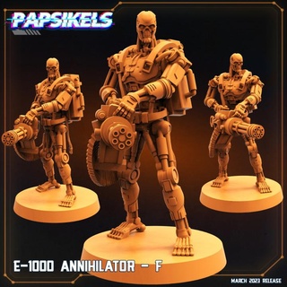 e-1000 annihilator - f gun robot skeleton terminator gatling endo infiltrator 3d print model - Mito3D