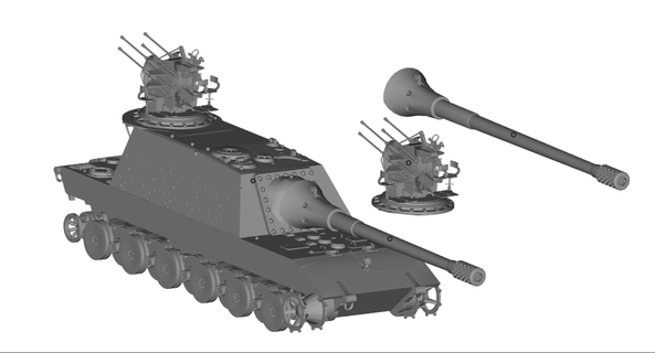e100 super tanque destruidor stl pesado mundo tanques modelo 3d print model - Mito3D