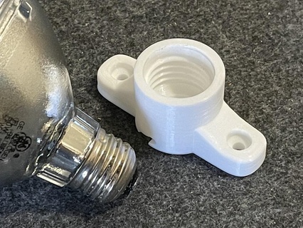 e26 e27 edison screw light bulb socket connector fitting cfl clamp compact flourescent conduit coupler holder incandescent lamp led lightbulb electronics 3d print model - Mito3D