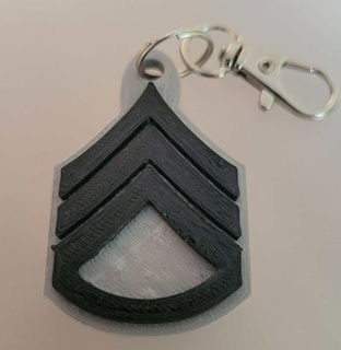 e6 rank ssg staff sergeant keychain keychains 3d print model - Mito3D