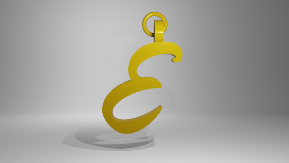 e letter pendant said letters jewel art fashion italics emilio emiliano eduardo esteban ender gift 3d print model - Mito3D