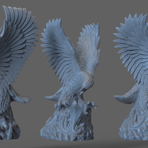 eagle cnc art animal 3D print model - Mito3D