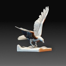 Águia arte animais gadget high poly printable model estátua 3d print model - Mito3D