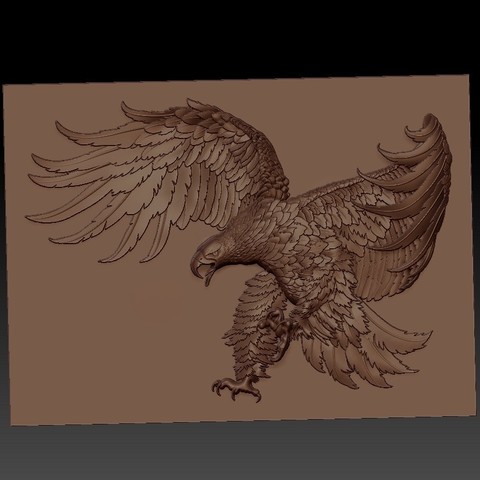 eagle art animal birds bas-relief statue sculpture artcam 3d cnc carving decoration 3D print model - Mito3D