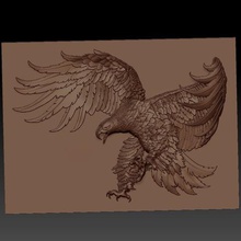 águia a arte animais aves baixo-relevo estátua escultura artcam 3d cnc decoração 3d print model - Mito3D