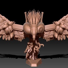 Adler Vogel Flügel Feder Natur Klaue Raubtier Jagd Fisch Fliege Skulptur Welle Himmel Kunst Skulpturen Falke 3d print model - Mito3D