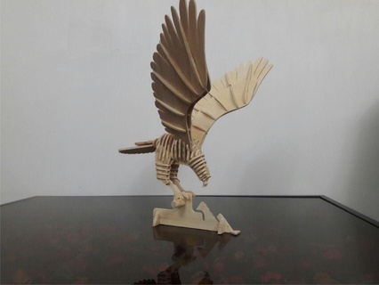 eagle laser cut hawk 3d puzzle dxf 3d print model - Mito3D