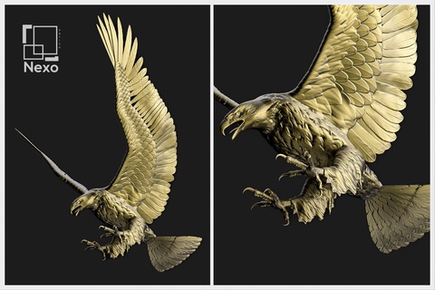 eagle usa hunt art animals birds prey symbols 3d print model - Mito3D