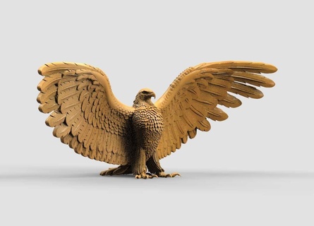 Aigle faucon oiseau impression statue sculpture d'or cerf volant art 3d print model - Mito3D