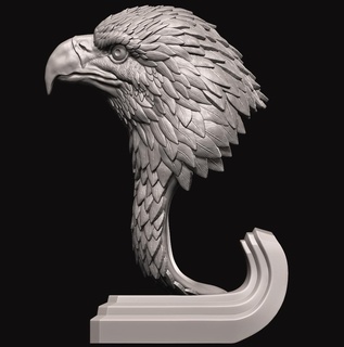 Aigle buste statue tête animal ailes plume nature 3d impression oiseau 3d print model - Mito3D
