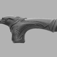Adler-cane-Griff low-poly Schmuck eagle cane 3d print model - Mito3D