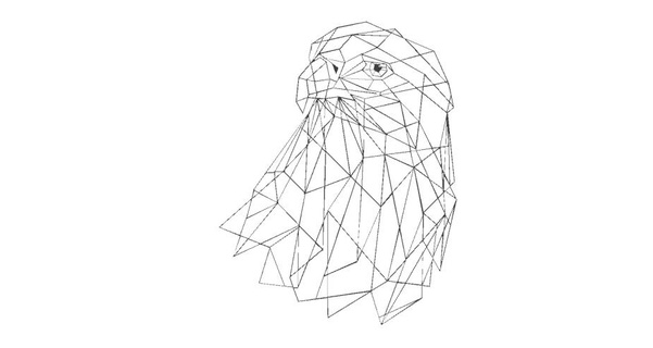 kartal geometrik Sanat dekorasyon dekor 2d iç tasarım inek anahtarlık amblem kolye logo aksesuar kuş minimalist 3d print model - Mito3D