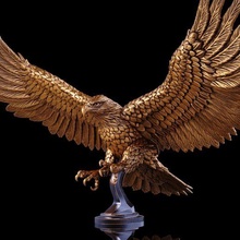 Águia dourado arte pássaro raptor animais selvagens natureza pena papagaio asa voar esculturas 3d print model - Mito3D