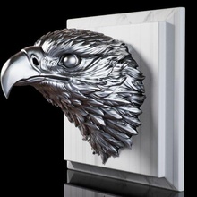 Águia dourado cabeça arte pássaro raptor animais selvagens natureza pena papagaio asa voar esculturas 3d print model - Mito3D