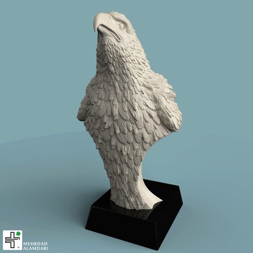 águila cabeza animal estatua 3dprint stl obj cnc personaje 3D print model - Mito3D