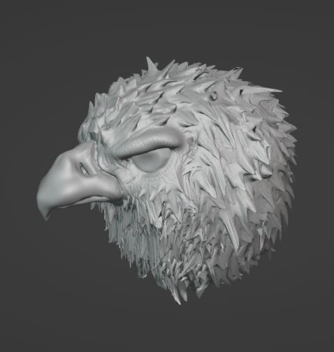 Águia cabeça arte animal ave enfeite referência 3D print model - Mito3D