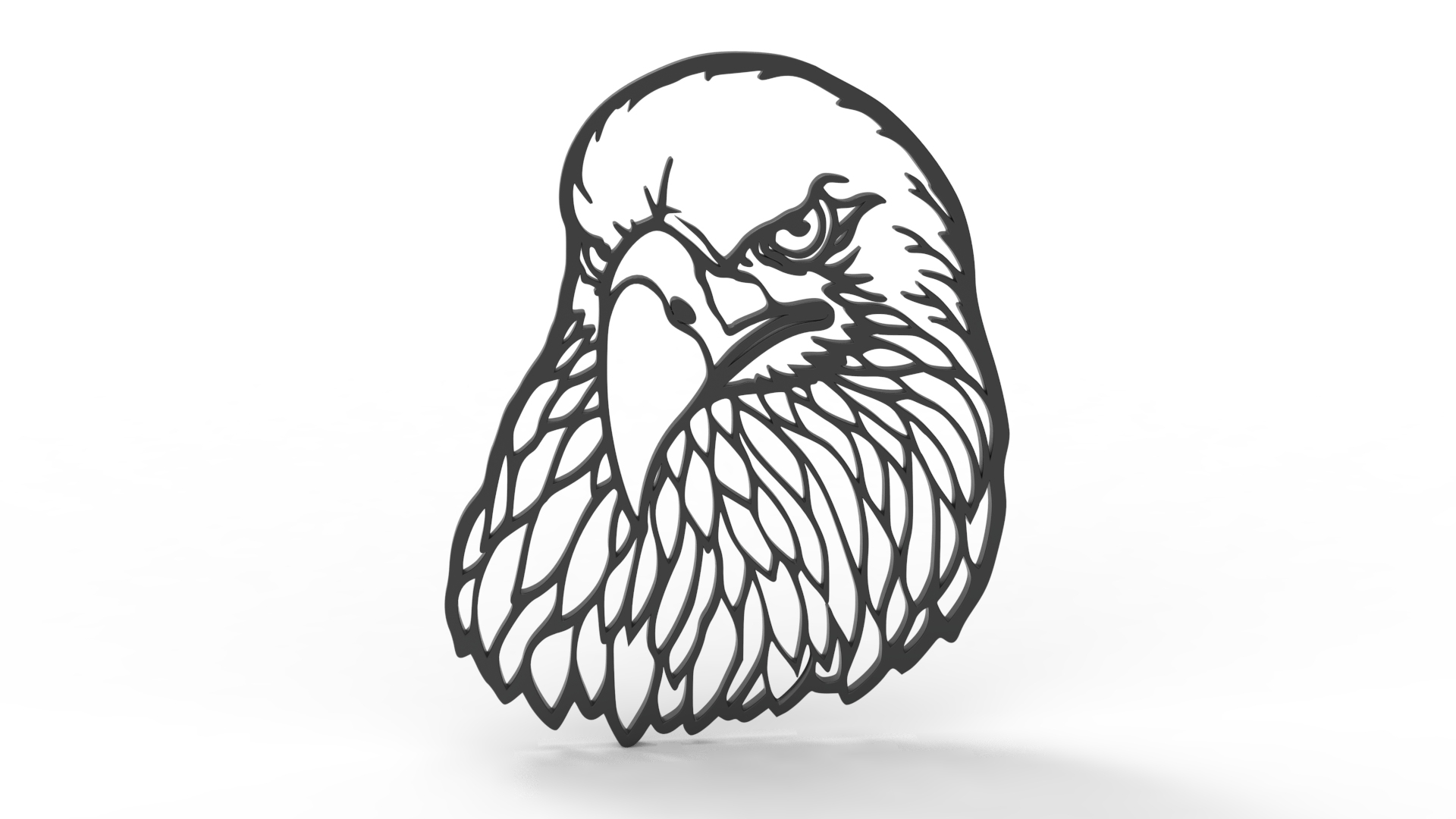 eagle head logo art animal decor decoration 3D print model - Mito3D