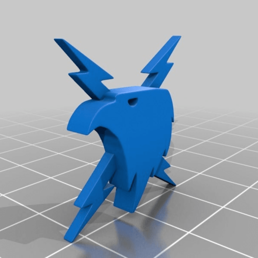 eagle head logo thunderbolts art models 3D print model - Mito3D