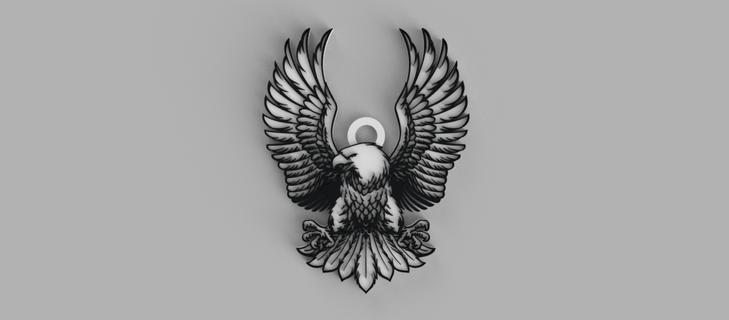 eagle key ring - pendant - pendant - earring  3d print model - Mito3D