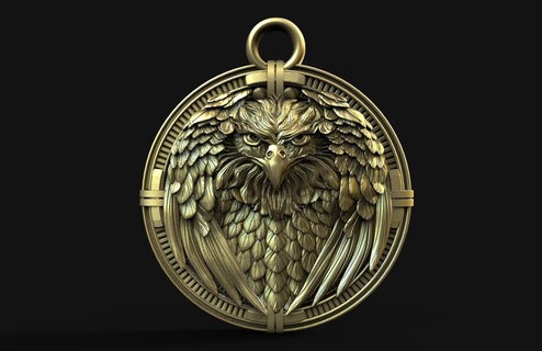 eagle pendant jewelry stl animal 3d print model - Mito3D