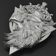 eagle pendant jewelry medallion 3d print model flying bird wild wings animal jewel bas relief cnc stl mold sculpture fly nature decoration sculptures pendants 3d print model - Mito3D