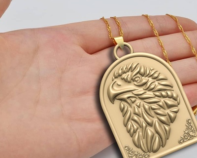 eagle pendant stl jewelry silver gold prototype necklace louts ancient lion griffin pendants hawk bird dragon necklaces 3d print model - Mito3D