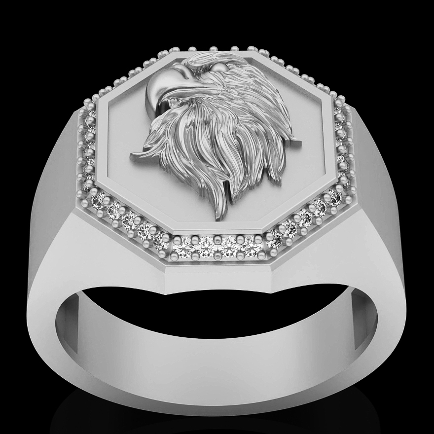 águila anillo plata oro joyería joya imprimible 3d modelo tendencia Moda diseño zbrush Tigre 3D print model - Mito3D